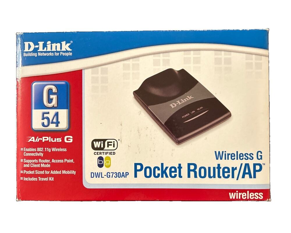 D-Link DWL-G730AP Wireless Pocket Router Access Point New In Open Box